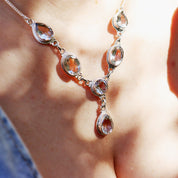 Boho Clear Quartz Gemstone Necklace
