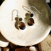 smoky quartz sterling silver gemstone earrings