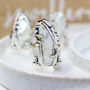 biwa pearl sterling silver gemstone ring