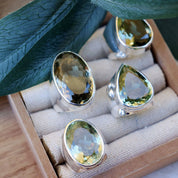 big green amethyst silver ring