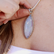 moonstone large sterling silver gemstone pendant