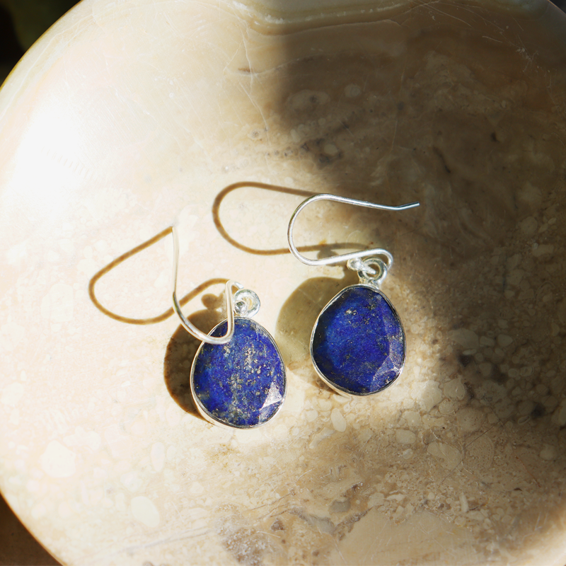 lapis lazuli sterling silver gemstone earrings