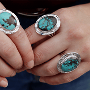 Natural Tibetan Turquoise Oval Ring