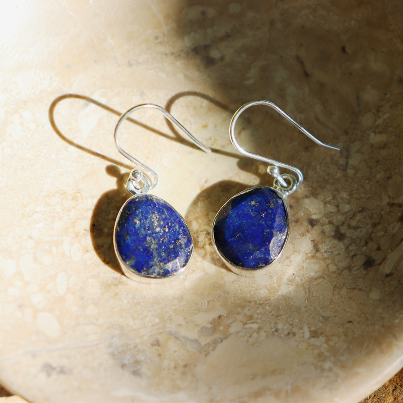 lapis lazuli sterling silver gemstone earrings