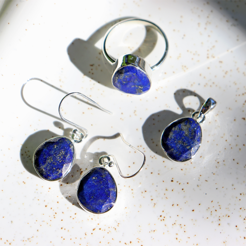 lapis lazuli sterling silver gemstone ring