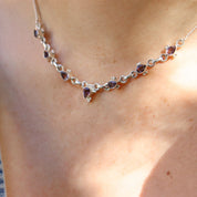 amethyst silver gemstone necklace
