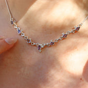 amethyst silver gemstone necklace