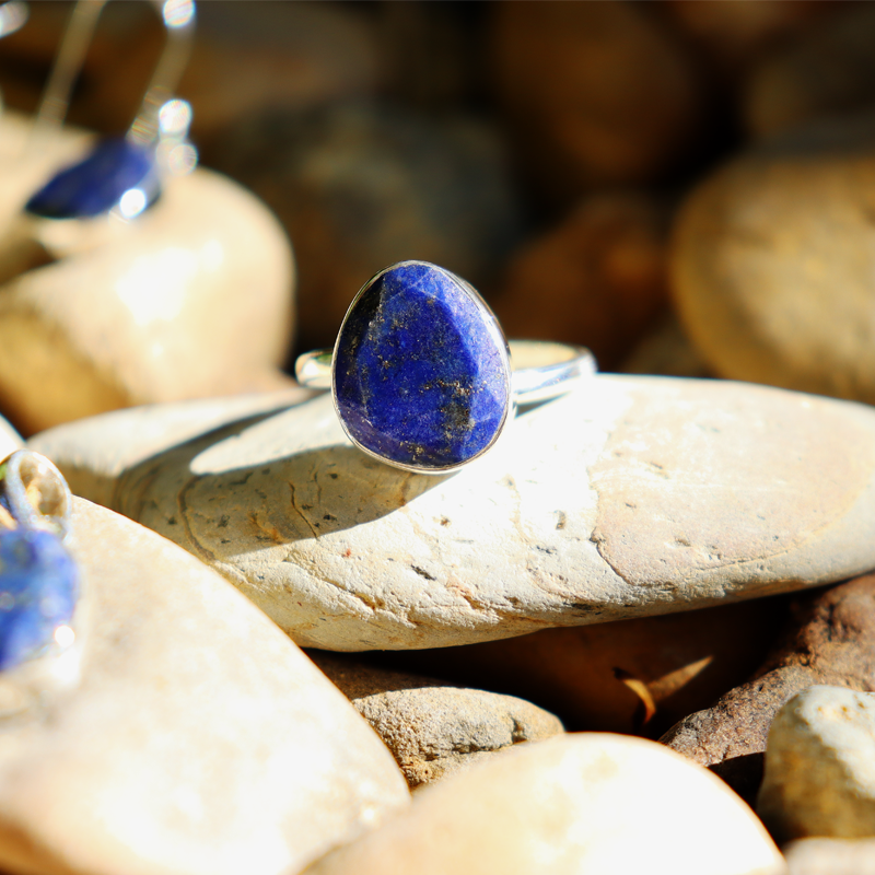 lapis lazuli sterling silver gemstone ringv
