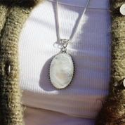 moonstone large sterling silver gemstone pendant