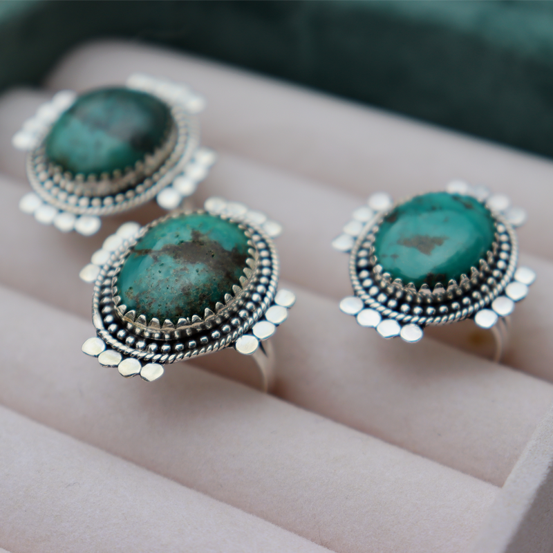 turquoise sterling silver gemstone ring