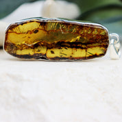 amber silver pendant