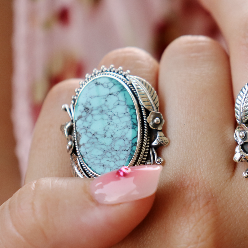 turquoise sterling silver gemstone ring