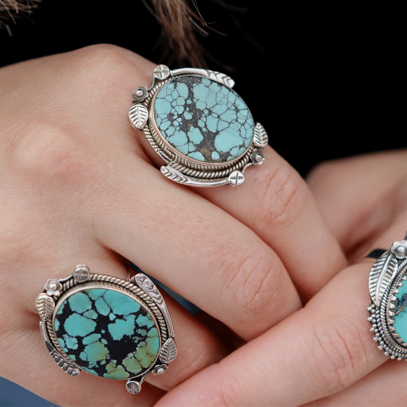 turquoise gemstone sterling silver ring