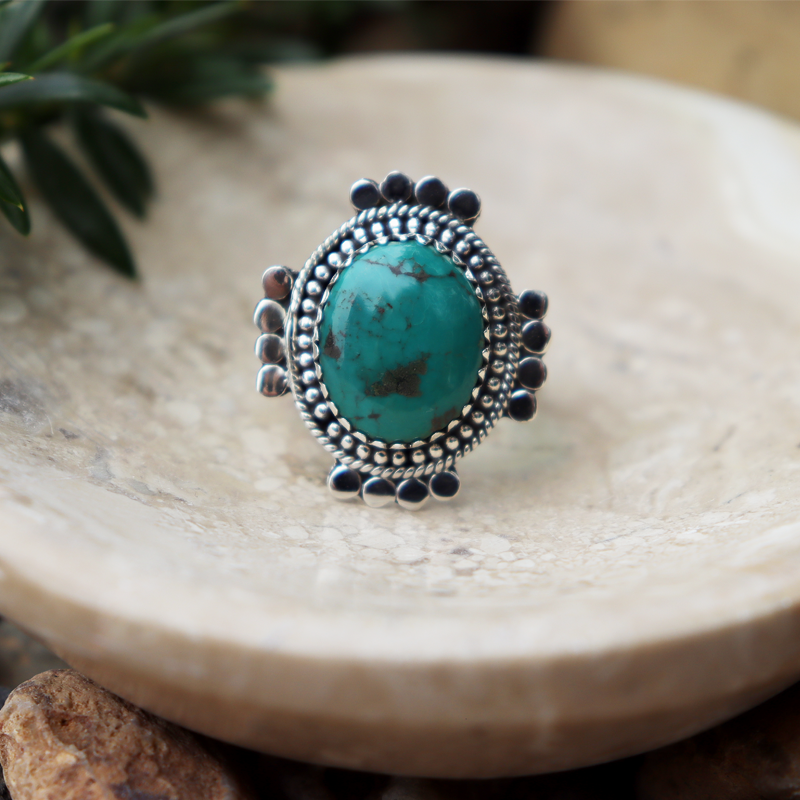 turquoise sterling silver gemstone ring