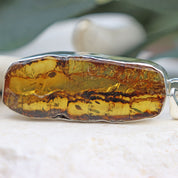 amber silver pendant