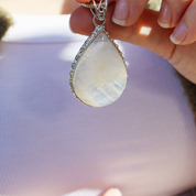 moonstone large sterling silver gemstone pendant