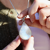 moonstone large sterling silver gemstone pendant