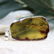 amber silver gemstone pendant