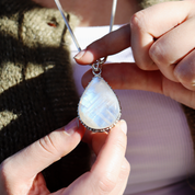 moonstone large sterling silver gemstone pendant