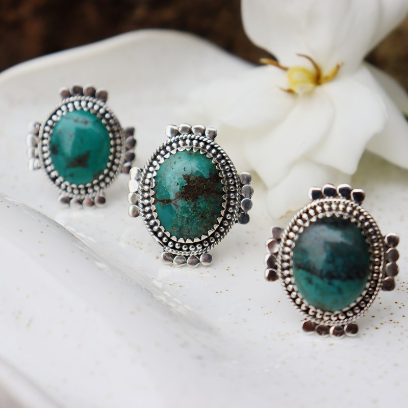 turquoise sterling silver gemstone ring