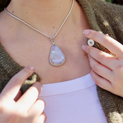 moonstone large sterling silver gemstone pendant