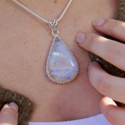 moonstone large sterling silver gemstone pendant