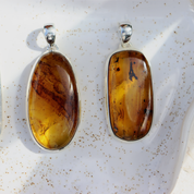 amber sterling silver gemstone pendant