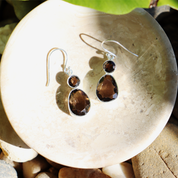smoky quartz sterling silver gemstone earrings