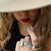boho style silver tribal ring