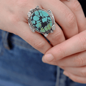 turquoise gemstone sterling silver ring