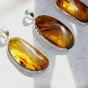 amber sterling silver gemstone pendant