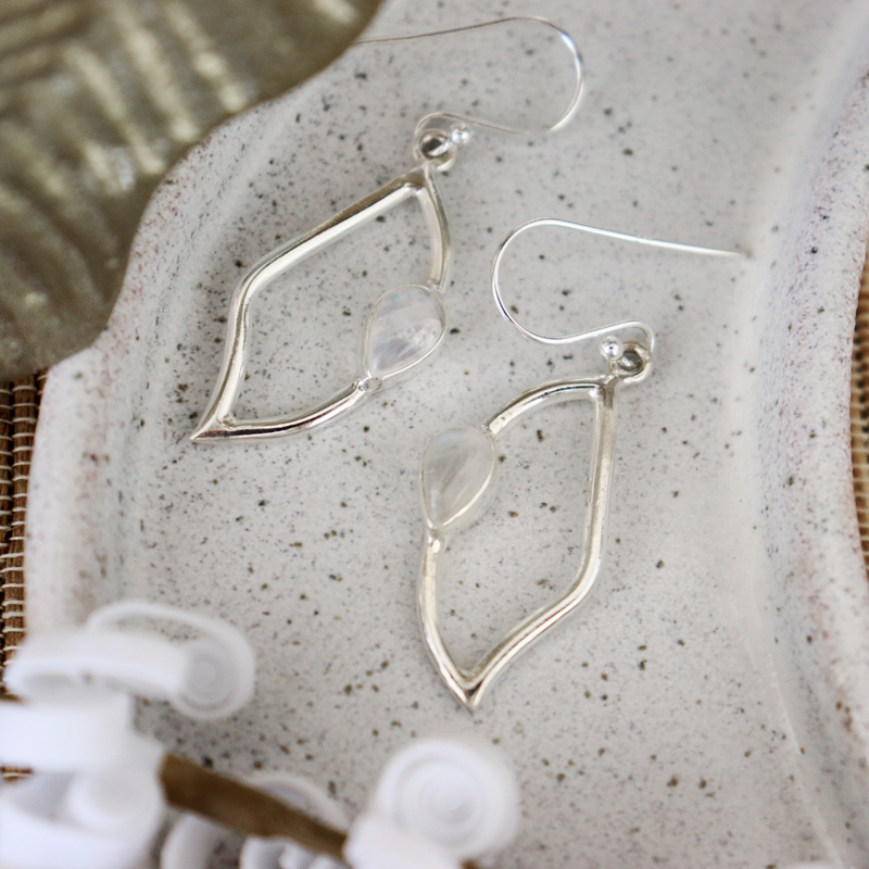 moonstone sterling silver gemstone earrings