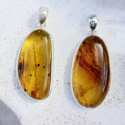 amber sterling silver gemstone pendant