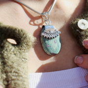 Ruby Fuchsite Silver Gemstone Pendant