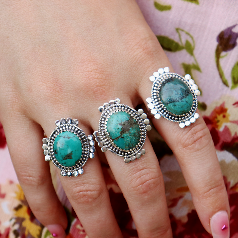 turquoise sterling silver gemstone ring
