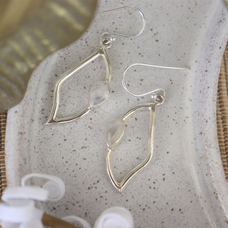 moonstone sterling silver gemstone earrings