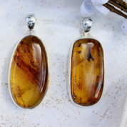 amber sterling silver gemstone pendant
