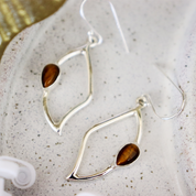 tigers eye sterling silver gemstone earrings