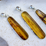 amber sterling silver gemstone pendant