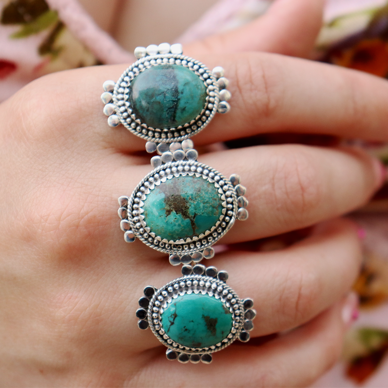turquoise sterling silver gemstone ring