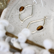tigers eye sterling silver gemstone earrings