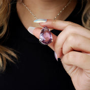 teardrop amethyst sterling silver gemstone pendant
