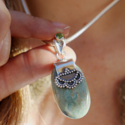 Ruby Fuchsite Peridot Gemstone Pendant