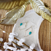 turquoise sterling silver gemstone earrings