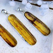 amber sterling silver gemstone pendant