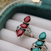 ruby quartz sterling silver gemstone ring