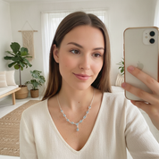 Delicate Blue Topaz Silver Gemstone Necklace