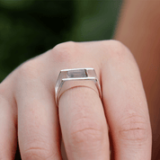 smoky quartz emerald cut sterling silver gemstone ring