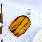 amber sterling silver gemstone pendant