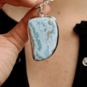 larimar sterling silver gemstone pendant